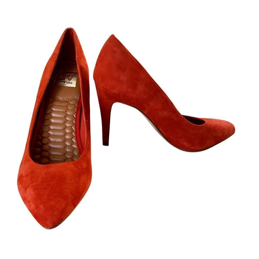 NEW Dolce Vita Vita
 Red Suede Classic Pumps Size 9 - Picture 2 of 6